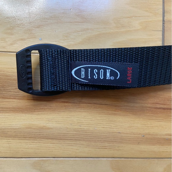 Bison Designs Elliptagon Web Belt Men’s Size Large Black Nylon Made In USA - Picture 3 of 5